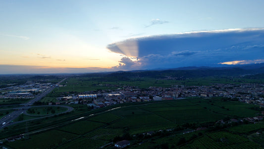 Sun Rays Over Vineyards, Soave, Italy