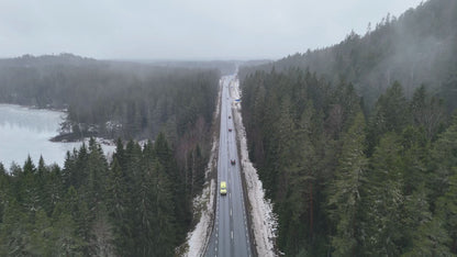 Winter Road by Frozen Lake, Sweden