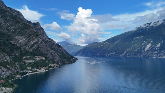 Lake Garda Cinematic Push-In with Boat, Italy