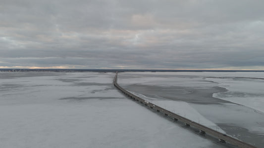 Öland Bridge in Winter, Sweden