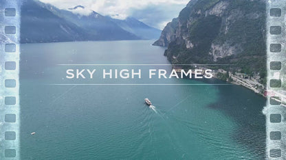 Lake Garda Boat Tracking with Light Rays and Mountains, Italy
