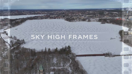 Frozen Lake Aerial, Växjö, Sweden